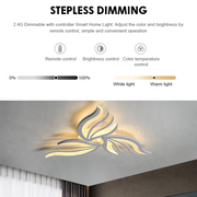 LED luster s diaľkovým ovládaním SAKURA 37W, 3 okvetné lístky, studené/teplé/neutrálne svetlo, stmievateľné, biela