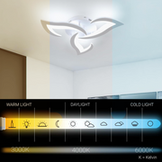 LED luster s diaľkovým ovládaním LOTUS 34W, 3 okvetné lístky, studené/teplé/neutrálne svetlo, stmievateľné, biela