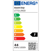 LED luster s diaľkovým ovládaním MARIA, 63W, 8 prvkov, teplé/studené/neutrálne svetlo, stmievateľné, čierna/zlatá