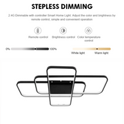 LED luster s diaľkovým ovládaním AXIS 96W, 3 Elements, Studené/Teplé/Neutrálne svetlo, Stmievateľné, Čierny