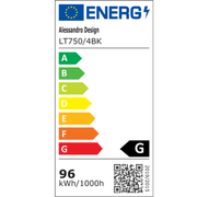 LED luster s diaľkovým ovládaním 98W, 4 Elements, Studené/Teplé/Neutrálne svetlo, Stmievateľné, Čierny