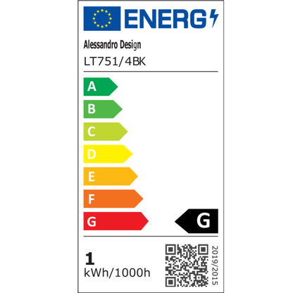 LED luster s diaľkovým ovládaním, Závesný 98W, 4 prvky, Studené/Teplé/Neutrálne svetlo, Stmievateľné, Nastaviteľná výška, Čierny