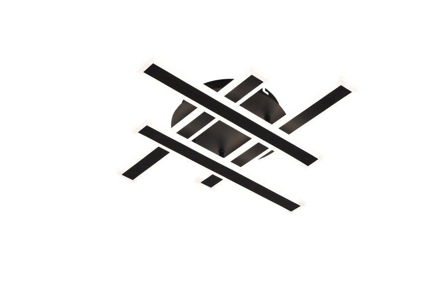 LED luster s diaľkovým ovládaním LT755/4BK 85W, lineárny, studené/teplé/neutrálne svetlo, stmievateľný, čierny