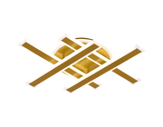 LED luster s diaľkovým ovládaním LT755/4GD, 85W, 46*5,5*7,5, IP20, Studené/Teplé/Neutrálne svetlo, Stmievateľné, Zlato, Žehlička, Plexisklo