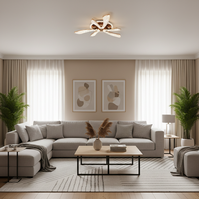 Lustra LED CHARM Eleganza cu telecomanda si cristal, 44W, Ø50cm, 3 Surse, Lumina Rece/Calda/Neutra, Dimabila, Auriu