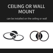 LED luster s diaľkovým ovládaním BETTY 28W, 2 kruhy, studené/teplé/neutrálne svetlo, stmievateľné, čierny