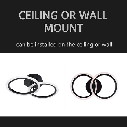 LED luster s diaľkovým ovládaním BETTY 28W, 2 kruhy, studené/teplé/neutrálne svetlo, stmievateľné, čierny