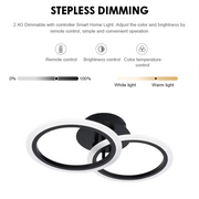 LED luster s diaľkovým ovládaním BETTY 28W, 2 kruhy, studené/teplé/neutrálne svetlo, stmievateľné, čierny