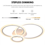 LED luster s diaľkovým ovládaním BETTY 41W, 3 kruhy, studené/teplé/neutrálne svetlo, stmievateľné, biela