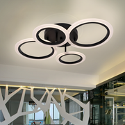 LED luster s diaľkovým ovládaním BETTY 44W, 4 kruhy, studené/teplé/neutrálne svetlo, stmievateľné, čierny