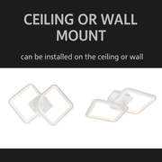 LED luster s diaľkovým ovládaním ZOE 69W, 2 štvorce, studené/teplé/neutrálne svetlo, stmievateľné, biela