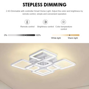 LED luster s diaľkovým ovládaním ZOE 135W, 8 štvorcových, studené/teplé/neutrálne svetlo, stmievateľné, biela