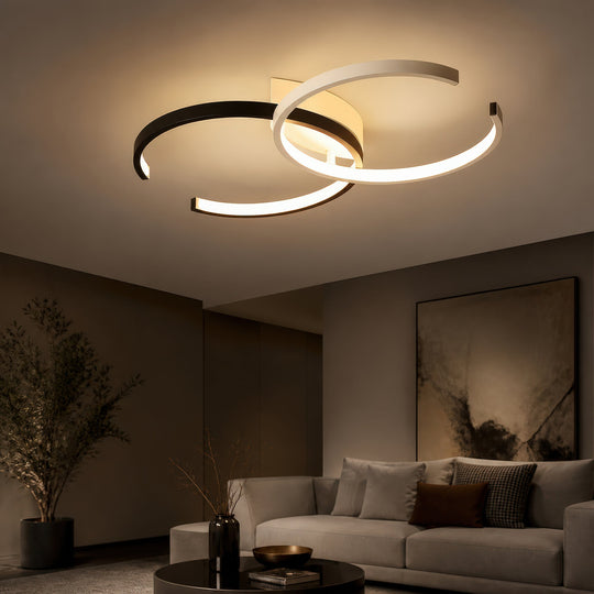LED luster s diaľkovým ovládaním VECTOR SEMIARC 40W, 2 prvky, studené/teplé/neutrálne svetlo, stmievateľné, čiernobiele