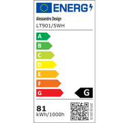 LED luster s diaľkovým ovládaním TULIP 81W, 5 okvetných lístkov, studené/teplé/neutrálne svetlo, stmievateľné, biela