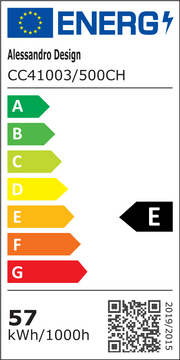 LED luster CC41003/500CH, Priemer 50 cm, Výška 120 cm, IP20, Studené/Neutrálne/Teplé svetlo, Stmievateľné, Strieborný, Krištáľový, Oceľ