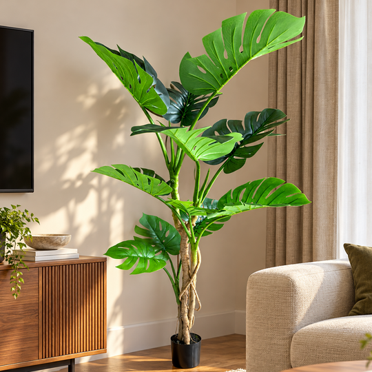Typ umelej rastliny Monstera Deliciosa, 11 listov, 160 cm, zelená
