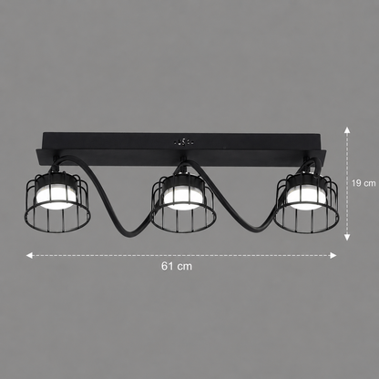 Lustra EPS, 3xGX53, 61x15cm, Metal și Plastic, Negru