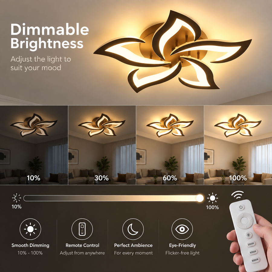 LED luster LT660/5BK, 5 prvkov, 54W, Svetlo 3000/4000/6000K, Čierny, Nastaviteľná výška
