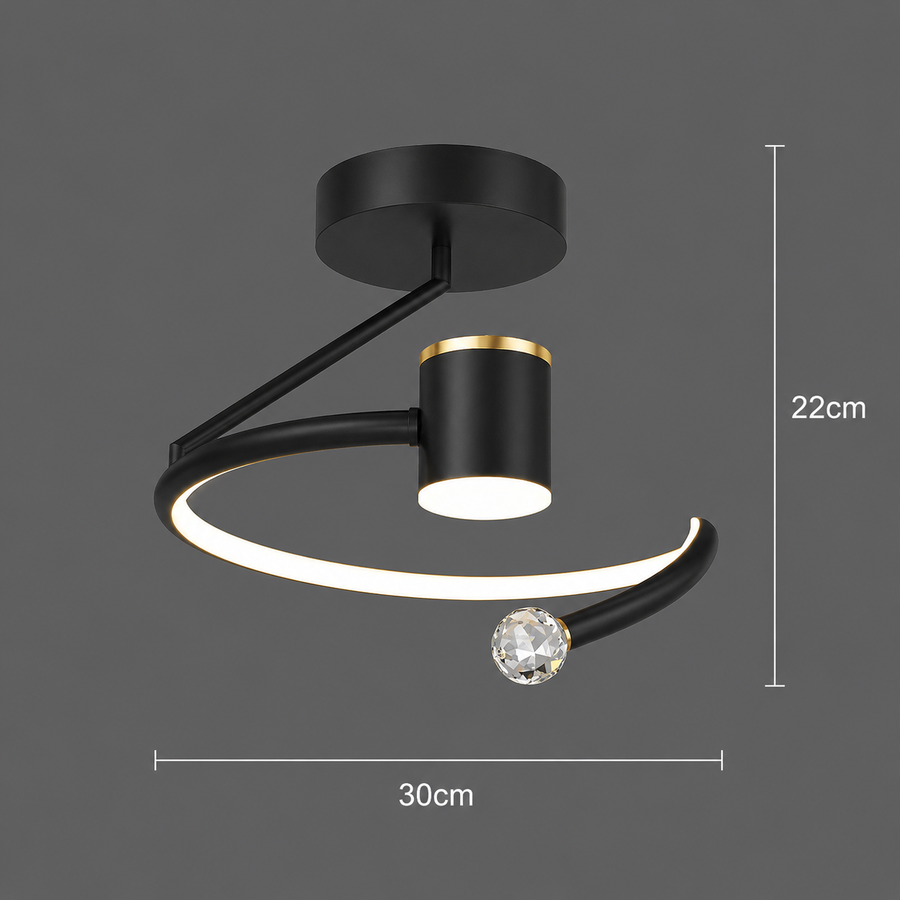 LED luster, 34W, Priemer 24cm, Studené/Teplé/Neutrálne svetlo, Čierny