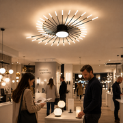 Lustra LED DASHOGUZ, Ø105cm, 8W, 28 Brate, Lumina Neutra, Metal si Acrilic, Negru si Auriu