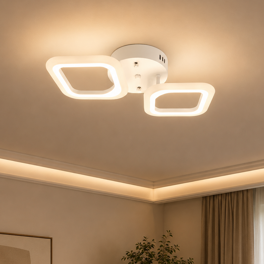 LED luster ERIKA 11W, 2 štvorce, neutrálne svetlo, biely