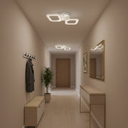 LED luster ERIKA 11W, 2 štvorce, neutrálne svetlo, biely