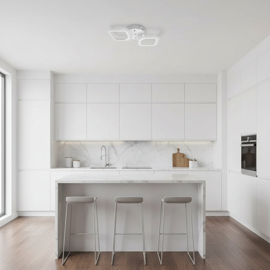 Lustra LED ERIKA 27W, 2 Patrate, lumina Neutra, Alb Lustre LED Aplicate Default Title Alessandro Design