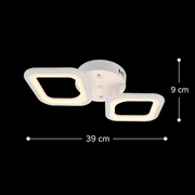 LED luster ERIKA 11W, 2 štvorce, neutrálne svetlo, biely