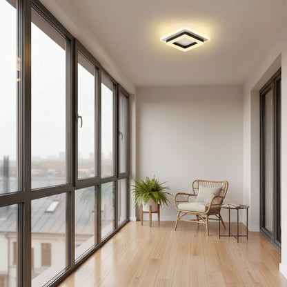 Lustra LED MODERNA 25W, Dimensiuni 19.5x19.5 cm, Patrata, lumina Rece/Calda/Neutra, Negru Lustre LED Default Title Alessandro Design