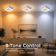 MODERNÝ LED luster 26W, rozmer 19,5x19,5, štvorcový, studené/teplé/neutrálne svetlo, biely