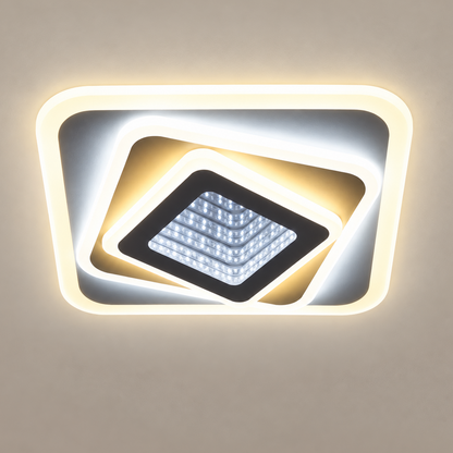 LED luster NEXA 3D 46W, štvorcový, studené/teplé/neutrálne svetlo, biely