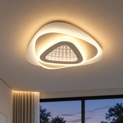 LED luster NEXA Triangle 3D 36W, biely, studené/teplé/neutrálne svetlo