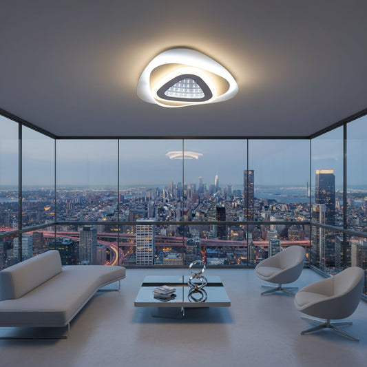 Lustra LED NEXA Triunghi 3D 40W, Alb, Lumina Rece/Calda/Neutra Lustre LED Default Title Alessandro Design