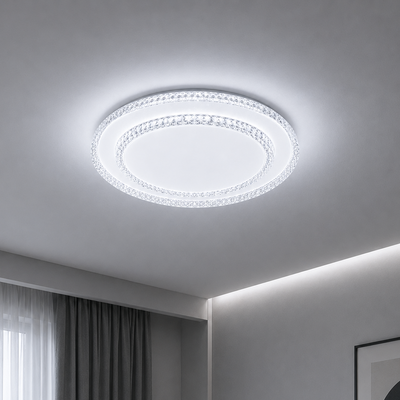 Lustra LED QIKIQTAALUK Petito, 20W, Diametru 26 cm, Lumina Calda/Neutra/Rece, Alb