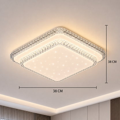 Lustra LED QIKIQTAALUK, 40W, 38 x 38 cm, Lumina Calda/Neutra/Rece, Alb