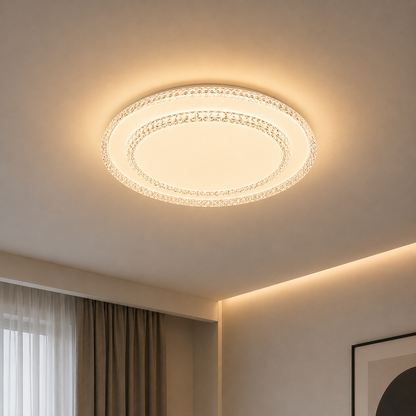 Lustra LED QIKIQTAALUK Nobile, 40W, Diametru 38 cm, Lumina Calda/Neutra/Rece, Alb