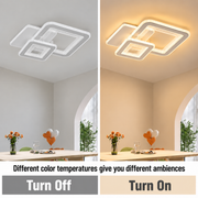 LED SQUARE 57W luster, 3 štvorce, studené/teplé/neutrálne svetlo, biela