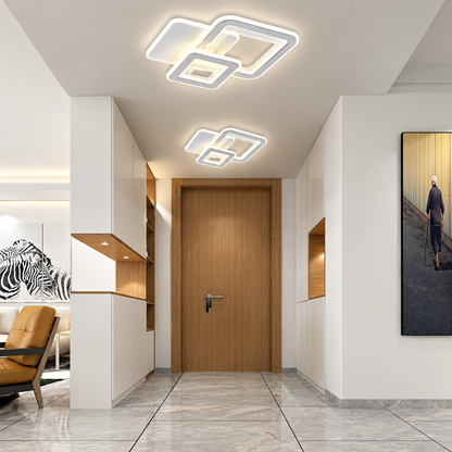 LED SQUARE 57W luster, 3 štvorce, studené/teplé/neutrálne svetlo, biela