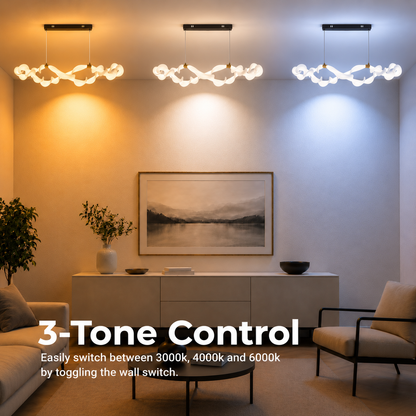 Závesný akrylový LED luster LT762/2GD, 36W, teplé/neutrálne/studené svetlo 3000/4000/6000K, zlatá biela, nastaviteľná výška