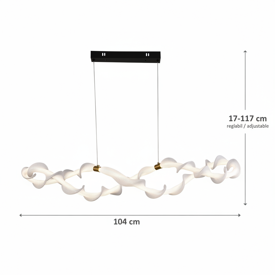Lustra LED Suspendata Acril UNDA Infinity, 36W, Lumina Calda/Neutra/Rece 3000/4000/6000K, Alb Auriu, Inaltime Reglabila Lustre Moderne Default Title Alessandro Design