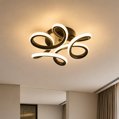 LED luster VERTEX HELIX, 65W, studené/teplé/neutrálne svetlo, čierny