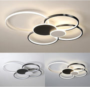 LED luster s diaľkovým ovládaním, KILLIAN, 74W, 6 kruhov, studené/teplé/neutrálne svetlo 3000K/4000K/6000K, stmievateľné, čiernobiele, kovové a akrylové LED luster s diaľkovým ovládaním Predvolený názov Alessandro Design