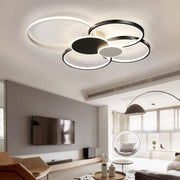 LED luster s diaľkovým ovládaním, KILLIAN, 74W, 6 kruhov, studené/teplé/neutrálne svetlo 3000K/4000K/6000K, stmievateľné, čiernobiele, kovové a akrylové LED luster s diaľkovým ovládaním Predvolený názov Alessandro Design