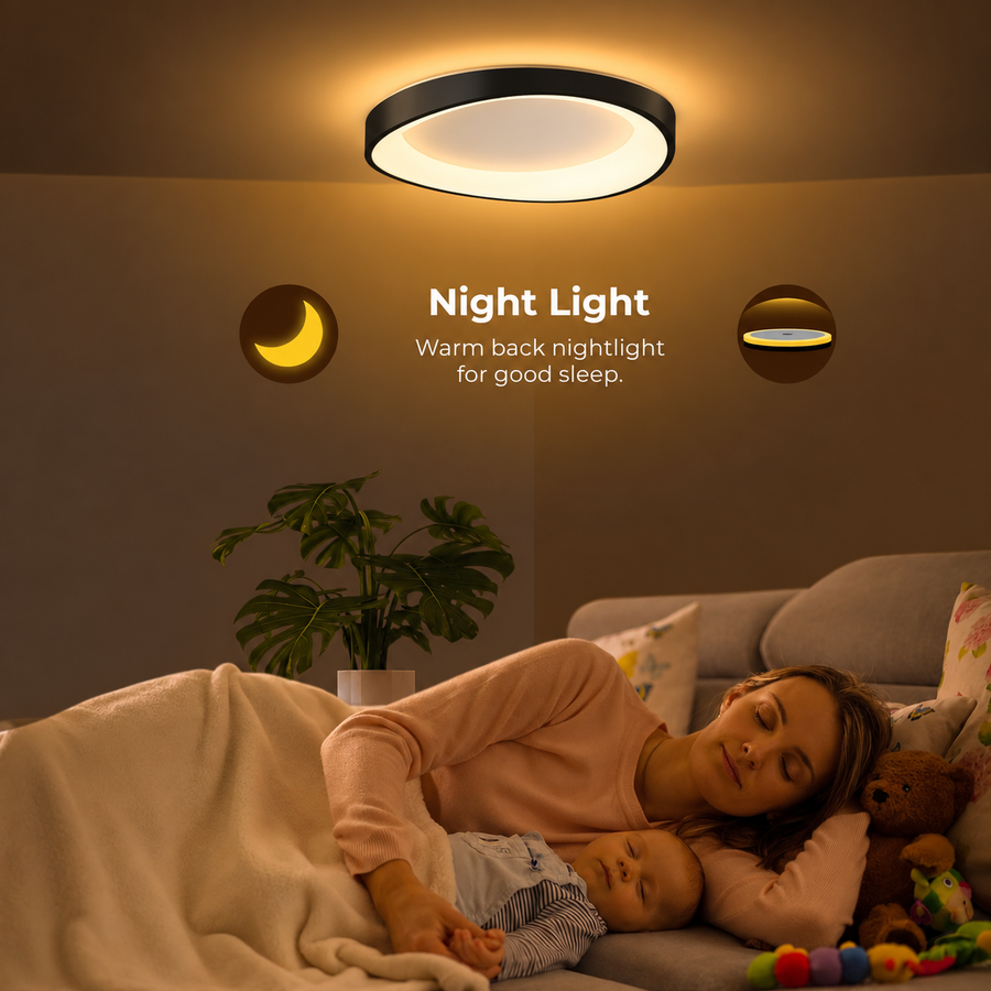 LED luster s diaľkovým ovládaním, PL103/520BK, 29W, priemer 50 cm, teplé/studené/neutrálne svetlo, čierny