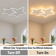 LED luster s diaľkovým ovládaním 41W, Hviezdy, Studené/Teplé/Neutrálne svetlo, Stmievateľné, Biely