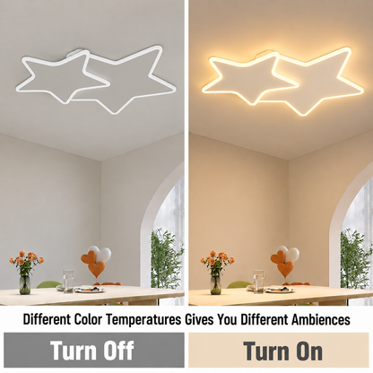 LED luster s diaľkovým ovládaním 41W, Hviezdy, Studené/Teplé/Neutrálne svetlo, Stmievateľné, Biely