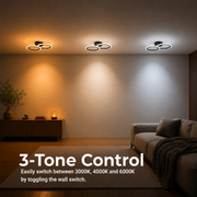 LED luster s diaľkovým ovládaním BETTY 27W, 2 kruhy, studené/teplé/neutrálne svetlo, stmievateľné, čierny