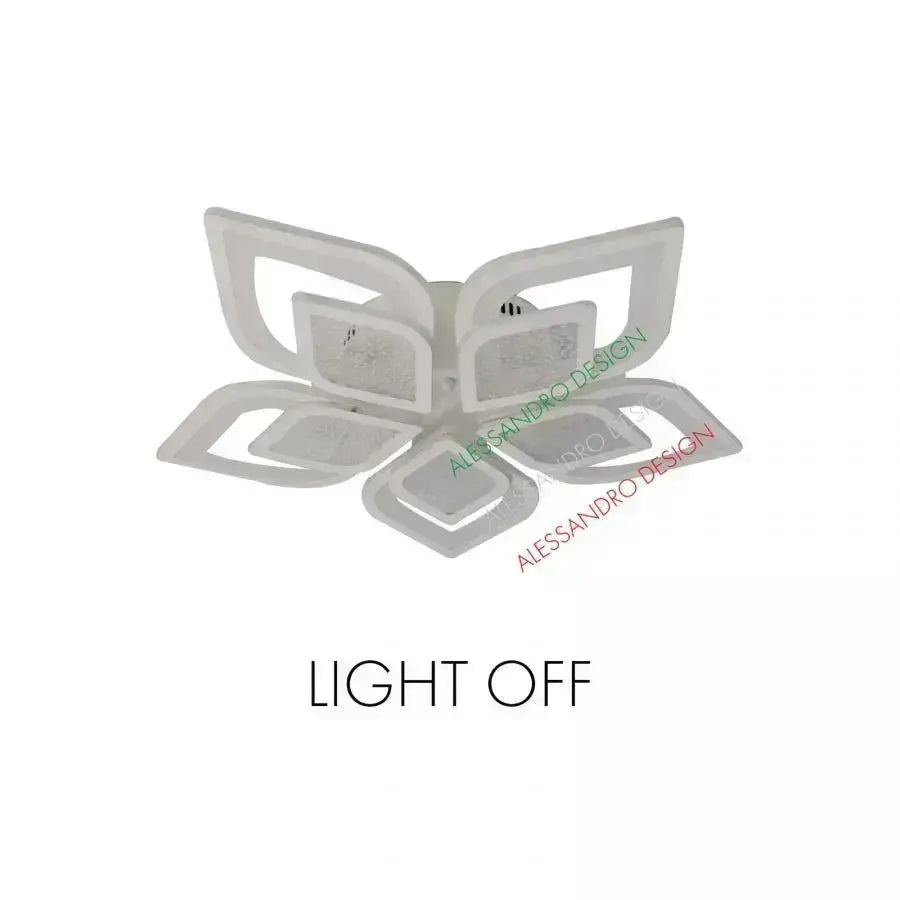 LED luster s diaľkovým ovládaním DALIA 170W, 5 okvetných lístkov, Studené/Teplé/Neutrálne svetlo, Stmievateľné, Biely LED luster s diaľkovým ovládaním Predvolený názov Alessandro Design