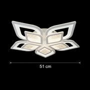 LED luster s diaľkovým ovládaním DALIA 96W, 5 okvetných lístkov, studené/teplé/neutrálne svetlo, stmievateľné, biela