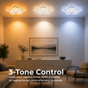 LED luster s diaľkovým ovládaním DALIA 96W, 5 okvetných lístkov, studené/teplé/neutrálne svetlo, stmievateľné, biela